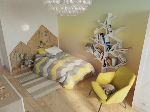 Интерьер в ярких тонах в ЖК Аристократ 22