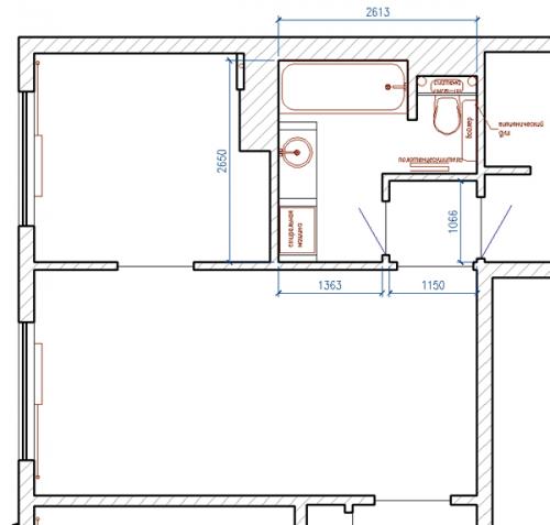 Можно ли увеличить комнату за счет ванной. Расширение ванны за счет коридора
