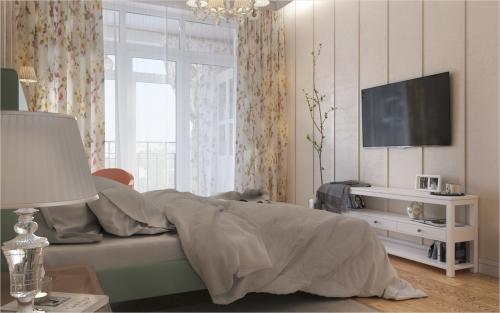 Интерьер в ярких тонах в ЖК Аристократ 18