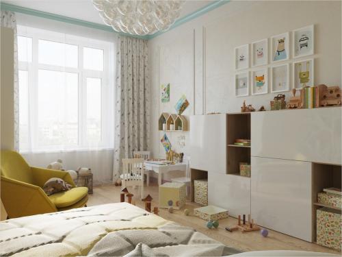 Интерьер в ярких тонах в ЖК Аристократ 21