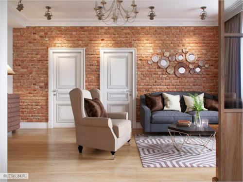 Лофт и американская классика в интерьере квартиры 04