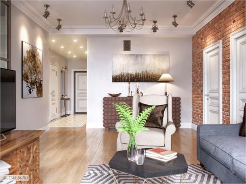 Лофт и американская классика в интерьере квартиры 01