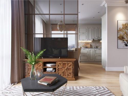 Лофт и американская классика в интерьере квартиры 02