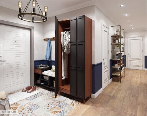 Интерьер с элементами лофт в ЖК Самоцветы 01