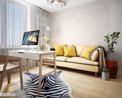 Интерьер с элементами лофт в ЖК Самоцветы 03