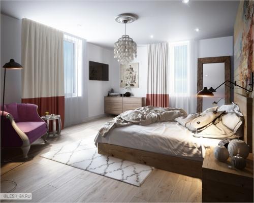 Интерьер с элементами лофт в ЖК Самоцветы 20