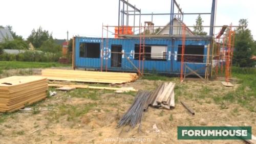 Дом из контейнеров зимой. Поэтапное строительство дома из морских контейнеров