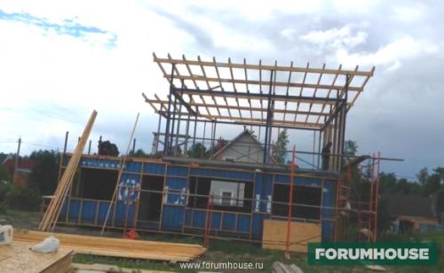 Дом из контейнеров зимой. Поэтапное строительство дома из морских контейнеров