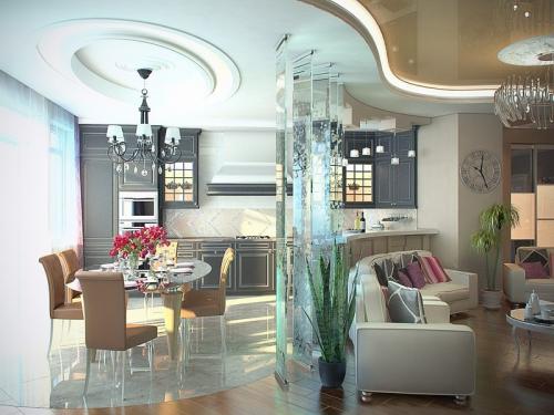 Как объединить кухню с гостиной. Кухня, переходящая в гостиную: как разграничить