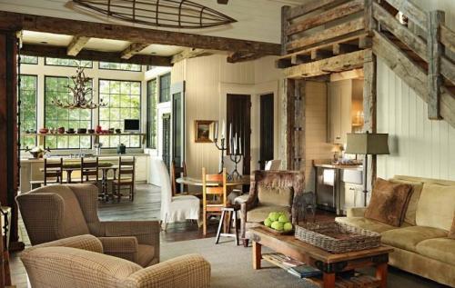 Современный интерьер в деревянном доме. Создаем стильный интерьер деревянного дома 36