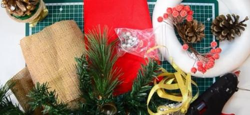 Украшения на Новый год 2019 своими руками. Новогодний венок