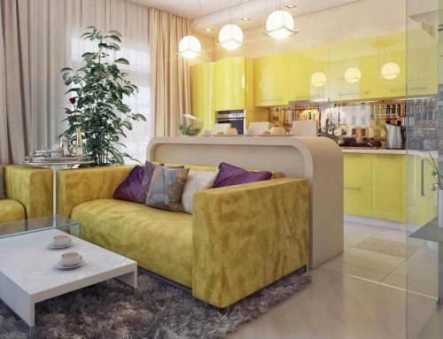 Дизайн гостинной 17 метров. Способы зонирования пространства кухни-студии 17 квадратных метров