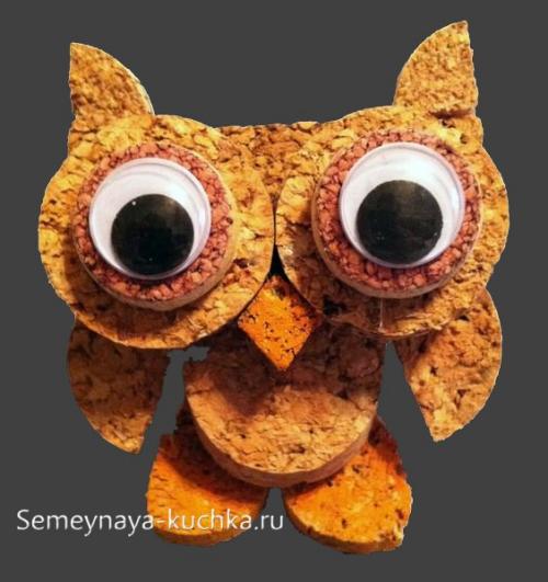 Поделка сова из пластиковой бутылки и листьев. в изготовлении поделки-совы.