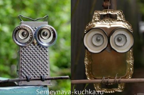 Поделка сова из пластиковой бутылки и листьев. в изготовлении поделки-совы.