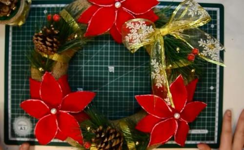 Украшения на Новый год 2019 своими руками. Новогодний венок