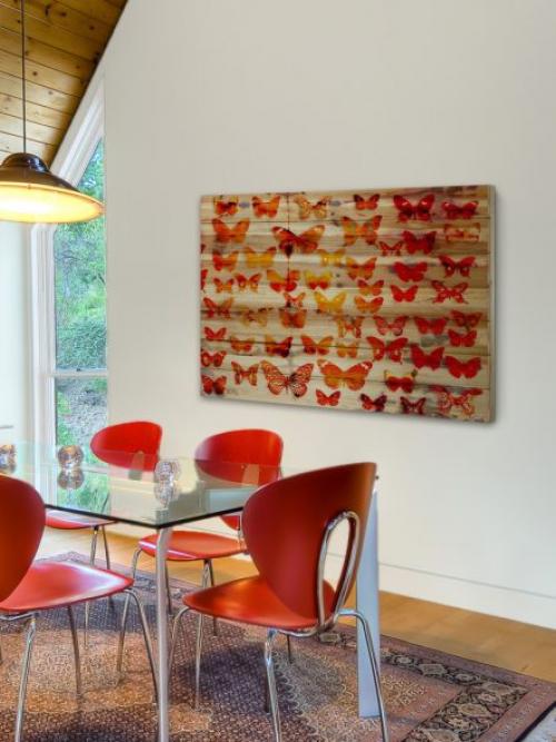 Стена возле кухонного стола. Зонирование цветом