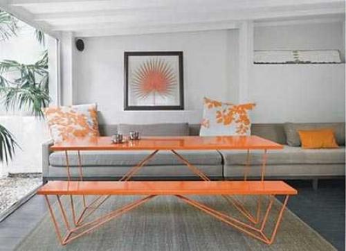 Оранжевый цвет в интерьере гостиной. Особенности цвета 04