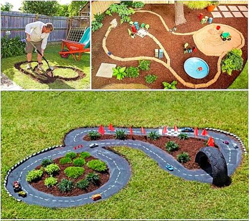 Как сделать трек для машинок своими руками. Делаем сами гоночный трек для дачной детской площадки