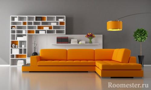 Оранжевый цвет в интерьере гостиной. Особенности цвета