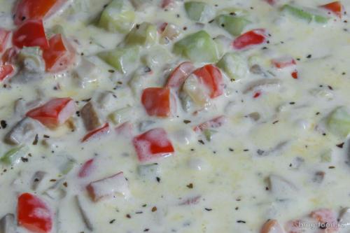 Паста с овощами в сливочном соусе. Спагетти в сливочном соусе с овощами