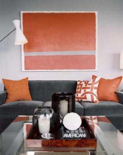 Оранжевый цвет в интерьере гостиной. Особенности цвета 03