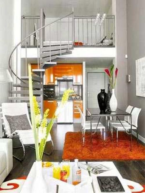 Оранжевый цвет в интерьере гостиной. Особенности цвета 05