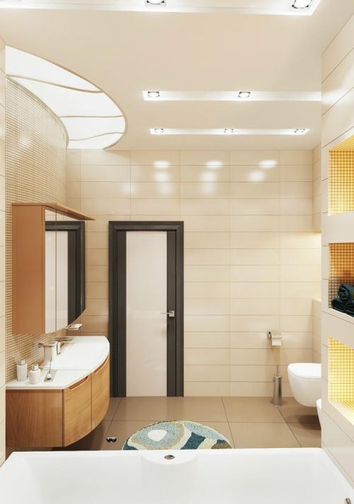 Дизайн ванной комнаты в бежево-коричневых тонах 01