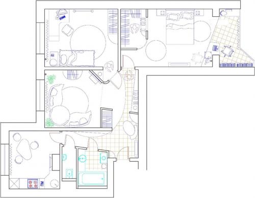 Дизайн типовой 3х комнатной квартиры серии п-44т. Планировка трёшки в панельке П-44: 5 удачных схем (бесплатно)
