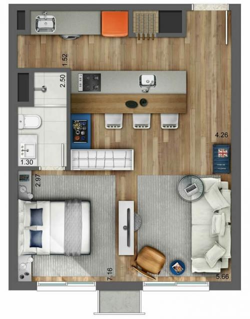 Как красиво обставить квартиру однокомнатную квартиру. Популярные планировки и идеи для перепланировки однокомнатной квартиры 03