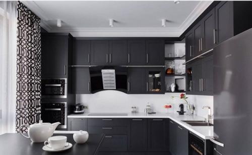 Черная матовая кухня. Особенности черной кухни