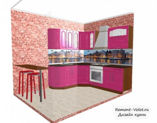 Расположение холодильника на кухн.  Дизайн-проекты для маленькой кухни 5-7 кв.