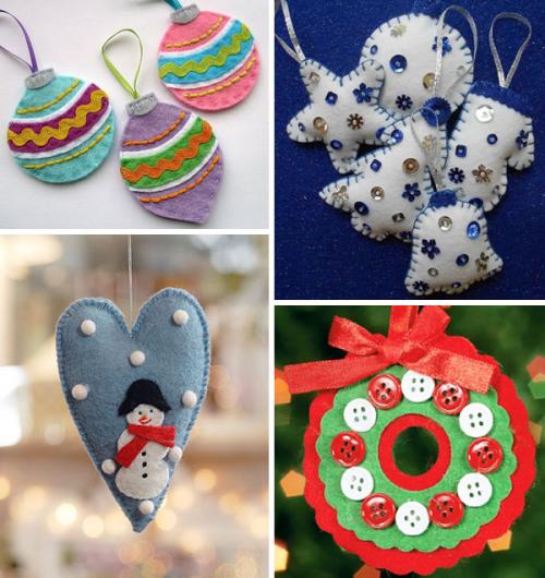 Игрушки из флиса новогодние. Елочные игрушки из ткани 03 Игрушки из флиса новогодние. Елочные игрушки из ткани 03