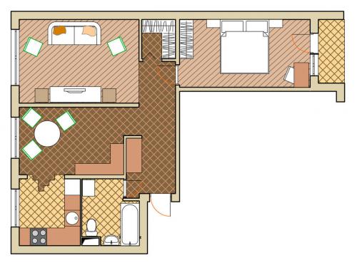 Перепланировка двухкомнатной хрущевки распашонка. Перепланировка трёшки-распашонки 60 м  в панельной хрущёвке: 5 схем (бесплатно)