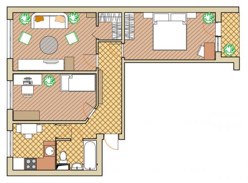 Перепланировка двухкомнатной хрущевки распашонка. Перепланировка трёшки-распашонки 60 м  в панельной хрущёвке: 5 схем (бесплатно)