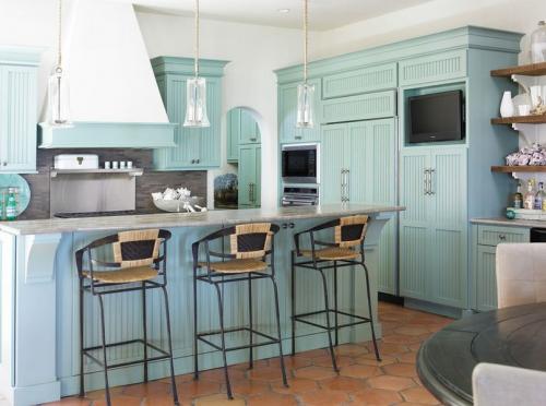 Цвет морской волны в интерьере 08