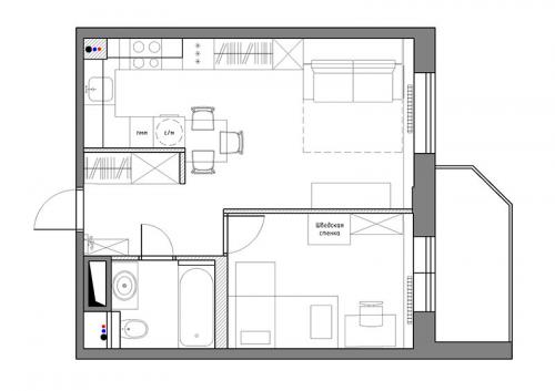 Как обустроить 2 комнатную квартиру для семьи с 2 детьми. Однушка 35 кв. м для семьи с двумя детьми