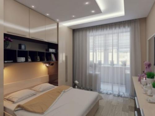 Комнаты с лоджией дизайн. Примеры дизайна спальни, совмещенной с балконом или лоджией 01