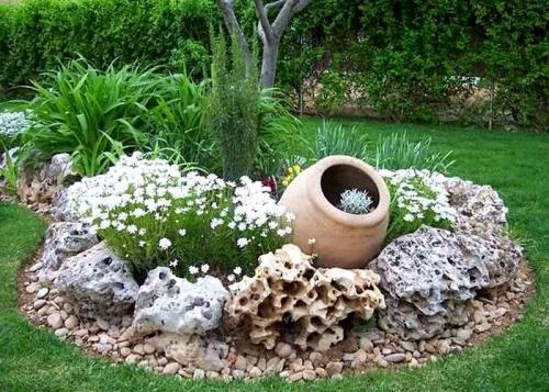 Бордюр для клумбы из подручных средств. Бордюр из натурального камня