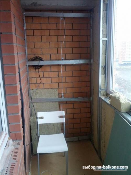 Каркас под дсп после утепления лоджии. Утепление стен и монтаж подоконника