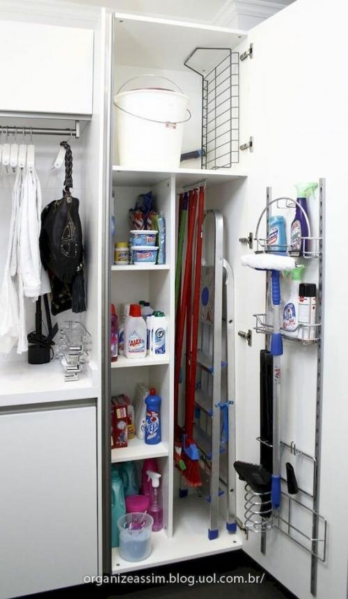 Как удобно хранить швабры. Где хранить швабры и ведра в современной квартире?