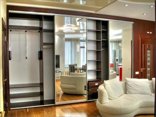 Шкаф на всю стену в гостиную. Размеры шкафа-купе