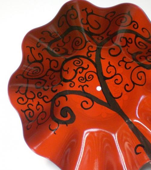 Что можно сделать из пластинок виниловых. Ваза для фруктов