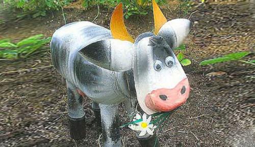 Копилка-корова из пластикового контейнера