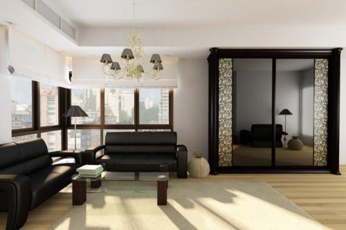 Шкаф на всю стену в гостиную. Размеры шкафа-купе