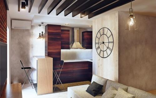 Кухня и спальня в одном помещении. Спальня на кухне