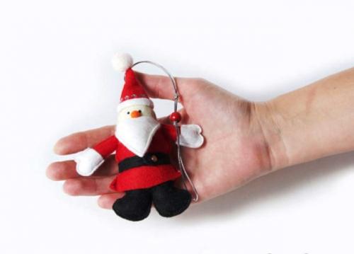 Игрушки новогодние своими руками выкройки. Дед Мороз из фетра 01