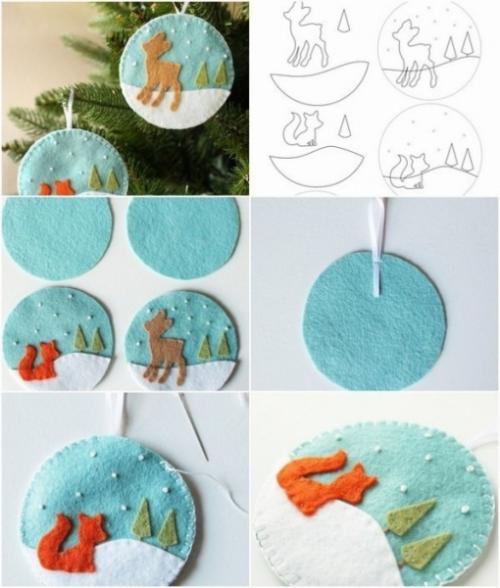 Игрушки новогодние своими руками выкройки. Дед Мороз из фетра 07