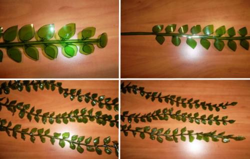 Вьющиеся цветы из пластиковых бутылок. Вариант 2 – вьющиеся цветы.