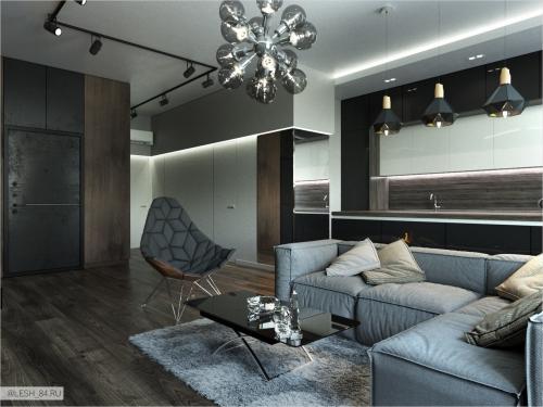 Монохромный интерьер 02