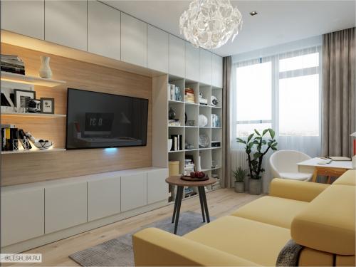 Скандинавский интерьер в квартире в ЖК Граф Орлов 08